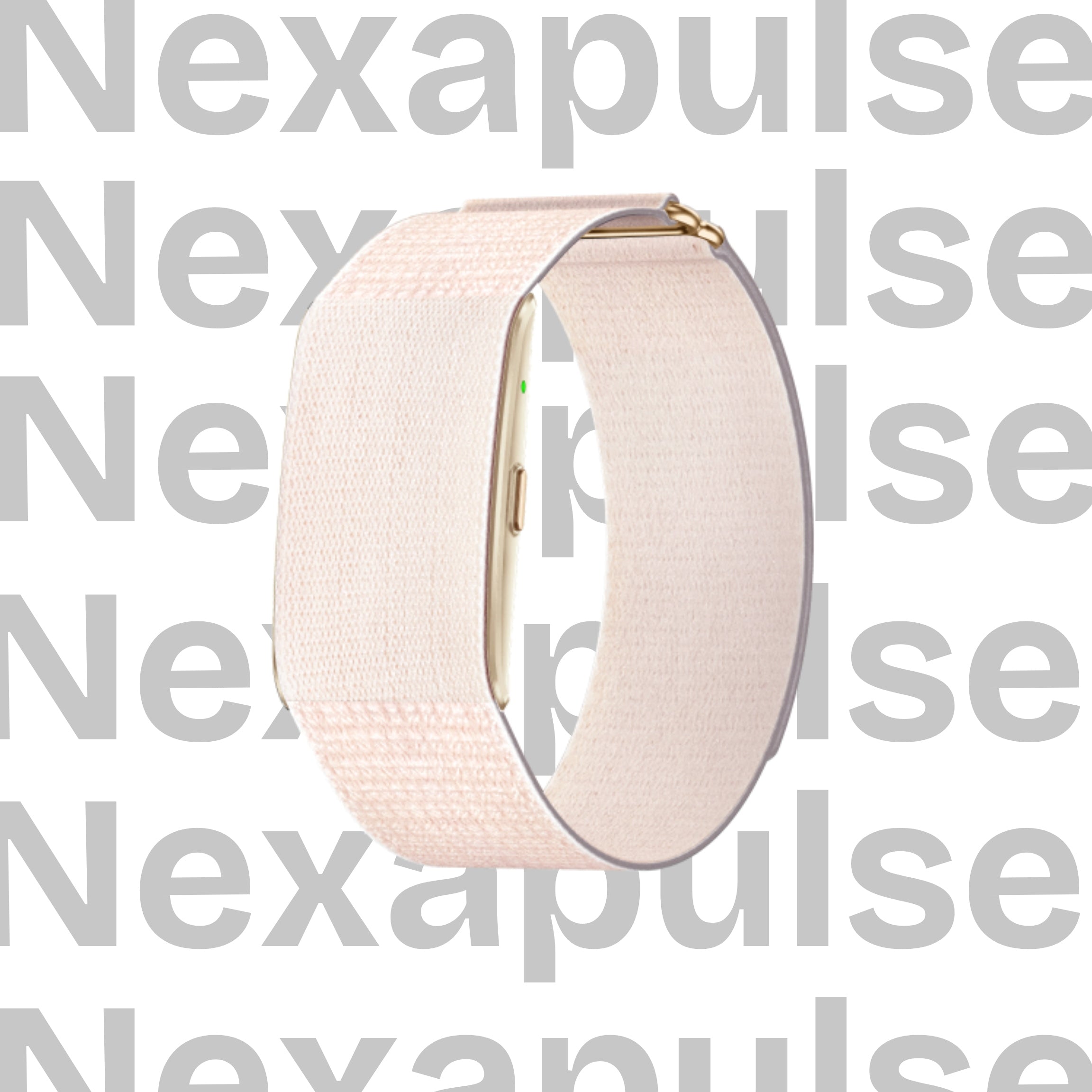 Beige neck pillow on a white background with 'Nexapulse' branding.